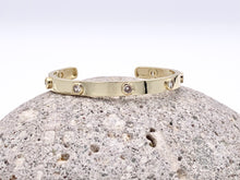 Load image into Gallery viewer, Rhinestone CZ Pave Coin Drop Dainty Adjustable Bracelet Cuffs in 18K Gold or Silver Plated Copper 1piece