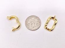 Load image into Gallery viewer, Unique Stunning Rectangle Statement Connector Clasps in 18K Gold Plated Copper 6 PCS