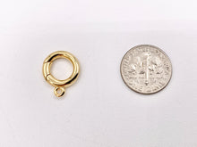 Cargar imagen en el visor de la galería, Small Cute Plain Circle Key Chain Clasps Spring Clasp in 18K Gold Plated Copper 10 PCS