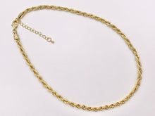 Cargar imagen en el visor de la galería, Rope Chain Necklace Gold Plated Copper Finished Necklace 17" with 2" Extension Link 3 PCS