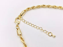 Cargar imagen en el visor de la galería, Rope Chain Necklace Gold Plated Copper Finished Necklace 17" with 2" Extension Link 3 PCS