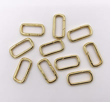Cargar imagen en el visor de la galería, 18K Gold Plated Oval Snap Hook Clasp Keyring Clasp 5 PCS