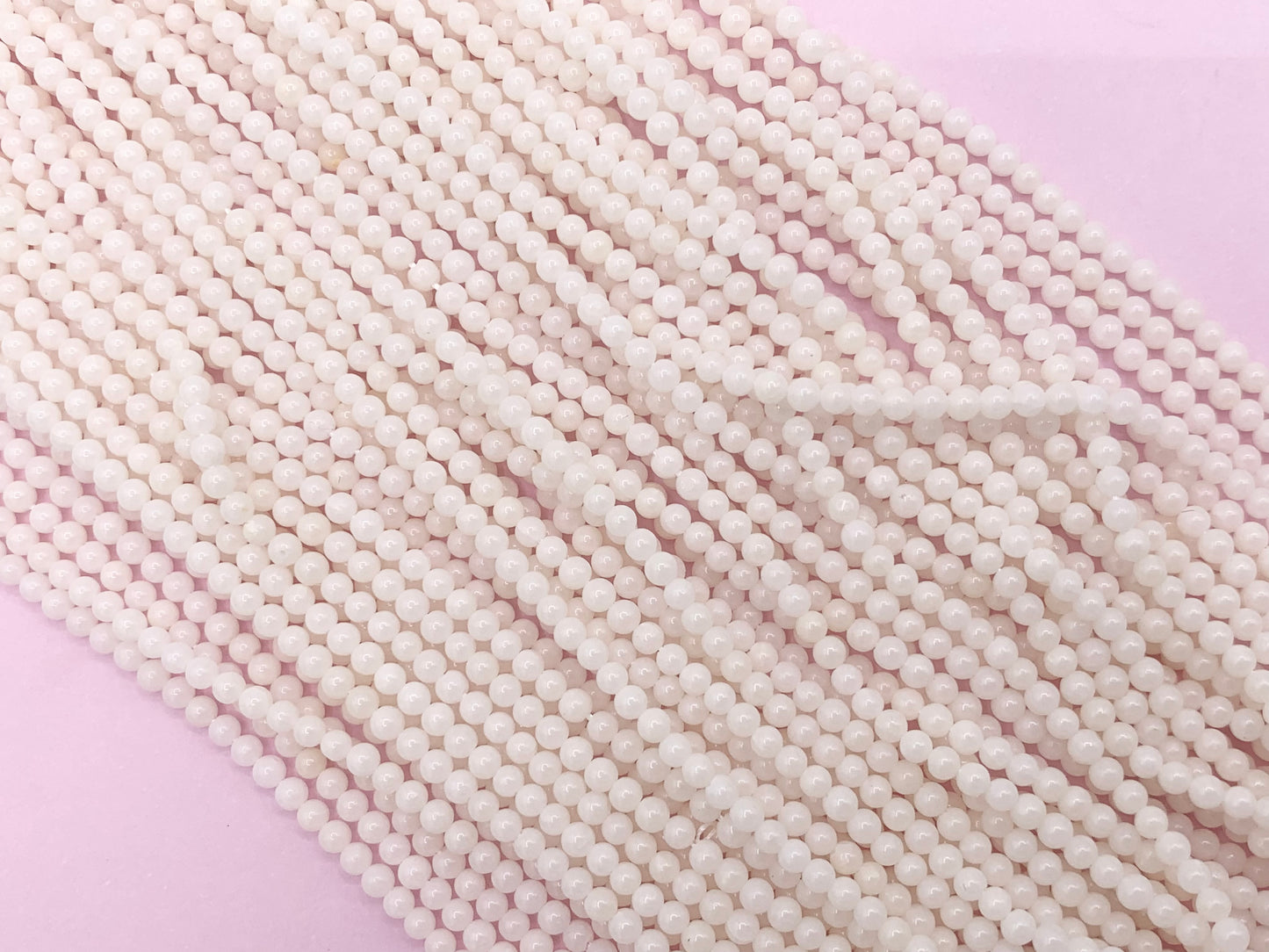 Grade AAA White Bamboo Coral Round Smooth Shiny Small Beads For Jewelry Making 2mm Around 15"