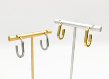 Load image into Gallery viewer, Stainless Steel U Shape Earrings Hoops in 18K Gold/Silver Plated Stainless Steel 4 PAIRS