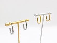 Load image into Gallery viewer, Stainless Steel U Shape Earrings Hoops in 18K Gold/Silver Plated Stainless Steel 4 PAIRS