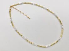 Cargar imagen en el visor de la galería, Delicate Dainty Minimalist Pearl Finished Necklace with Gold Plated Hematite Beads 1 PC