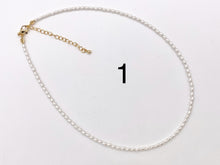 Load image into Gallery viewer, Delicate Dainty Minimalist Pearl Finished Necklace with Gold Plated Copper Spacer Beads and Clasps 14.5" Price For 1 Necklace