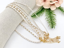 Load image into Gallery viewer, Delicate Dainty Minimalist Pearl Finished Necklace with Gold Plated Copper Spacer Beads and Clasps 14.5" Price For 1 Necklace