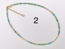 Load image into Gallery viewer, Delicate Chrysoprase, Magnesite & Pearl Necklaces 18K Gold Plated Copper Cute Choker Finished Necklace 16" Price For 1 Necklace