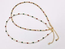 Cargar imagen en el visor de la galería, Delicate White & Oat Trocas Shell Beaded Necklace 18K Gold Plated Copper Spacers and Findings Cute Finished Necklace 16" 1 PC