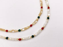 Cargar imagen en el visor de la galería, Delicate White & Oat Trocas Shell Beaded Necklace 18K Gold Plated Copper Spacers and Findings Cute Finished Necklace 16" 1 PC