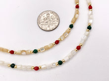 Cargar imagen en el visor de la galería, Delicate White & Oat Trocas Shell Beaded Necklace 18K Gold Plated Copper Spacers and Findings Cute Finished Necklace 16" 1 PC