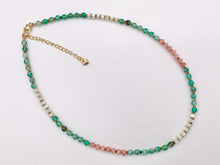 Cargar imagen en el visor de la galería, Delicate Dyed Agate + Shell Heishi Beaded Necklace 18K Gold Plated Copper Clasps Finished Necklace 15-16" 1 PC