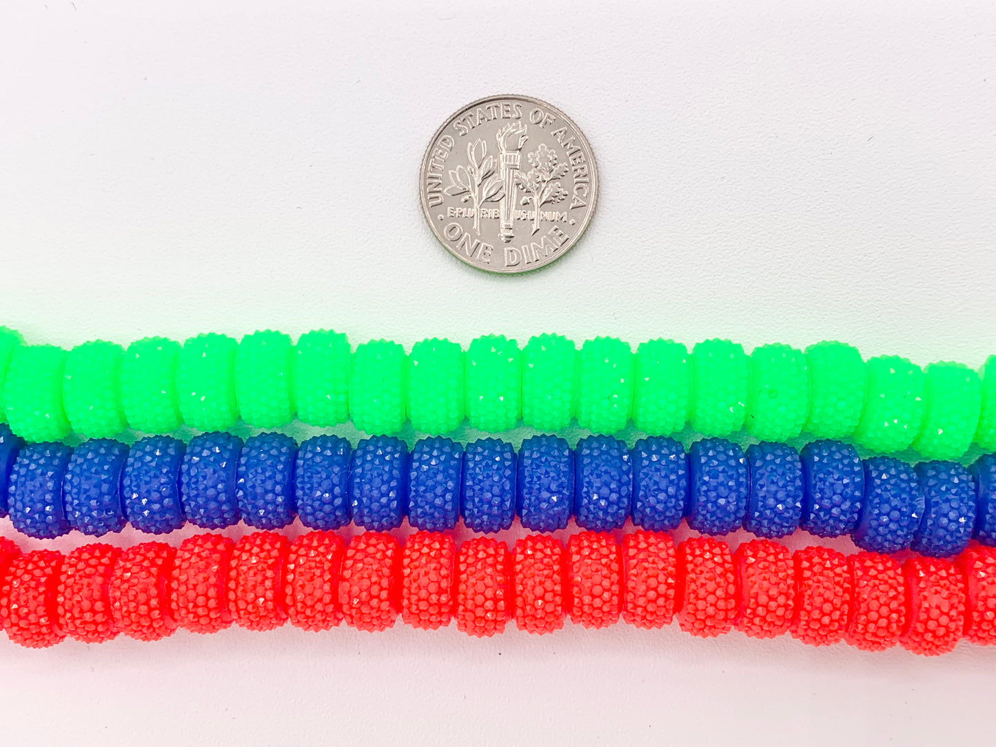 5x9mm Acrylic Druzy Shiny Wheel Shape Acrylic Beads Large Hole Rhinestone Acrylic Rondelle Beads 7" Long | Available in 15 Colors