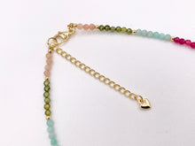 Cargar imagen en el visor de la galería, Delicate Assorted Hand Cut Stone Beaded Necklace 18K Gold Plated Copper Findings Cute Finished Necklace 16" 1 PC