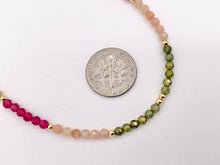 Cargar imagen en el visor de la galería, Delicate Assorted Hand Cut Stone Beaded Necklace 18K Gold Plated Copper Findings Cute Finished Necklace 16" 1 PC