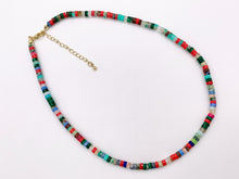 Cargar imagen en el visor de la galería, Delicate Assorted Stone Heishi Necklace 18K Gold Plated Copper Clasps Cute Choker Finished Necklace 15-16" 1 PC