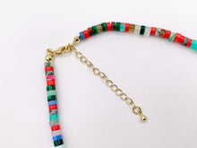 Cargar imagen en el visor de la galería, Delicate Assorted Stone Heishi Necklace 18K Gold Plated Copper Clasps Cute Choker Finished Necklace 15-16" 1 PC