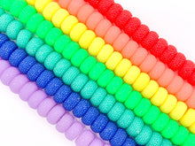 Cargar imagen en el visor de la galería, 8x14mm Acrílico Druzy Brillante Forma de Rueda Cuentas de Acrílico Agujero Grande Rhinestone Acrílico Rondelle Cuentas 7" de Largo / Disponible en 16 Colores