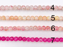 Load image into Gallery viewer, Multicolor Dyed Crackle Glass Beads Round Smooth Shiny Healing Crystalline Beads 8mm 10mm Around 15" 1 Strand