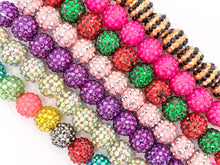 Cargar imagen en el visor de la galería, Cuentas acrílicas de diamantes de imitación de 16 mm, cuentas navideñas de resina de chicle con brillo redondo brillante para fabricación de joyas de 6,5" | Disponible en 49 colores
