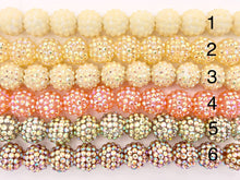 Cargar imagen en el visor de la galería, Cuentas acrílicas de diamantes de imitación de 16 mm, cuentas navideñas de resina de chicle con brillo redondo brillante para fabricación de joyas de 6,5" | Disponible en 49 colores