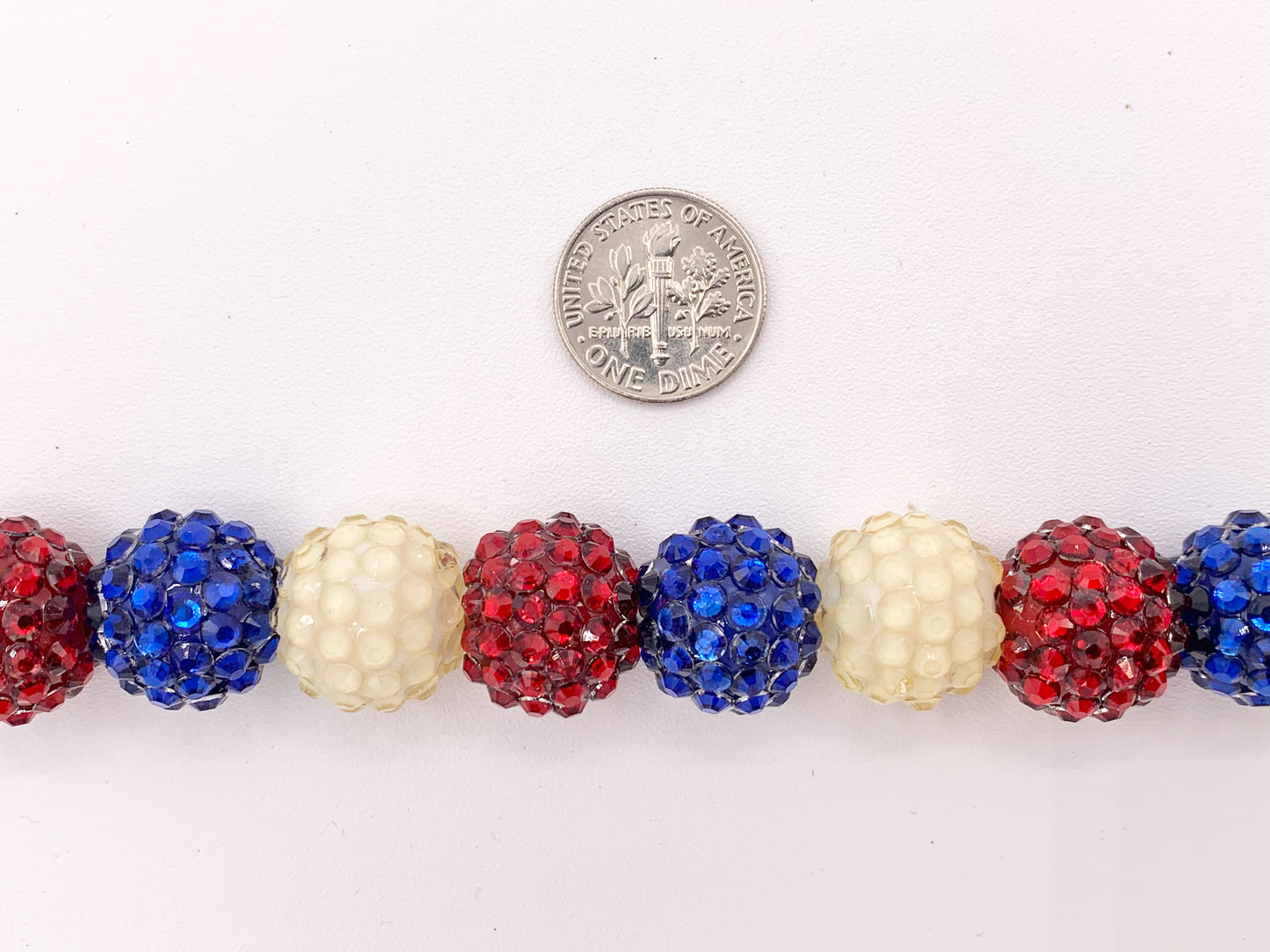 16mm Acrylic Rhinestone Beads Shiny Round Sparkle Bubblegum Gumball Resin Holiday Beads For Jewelry Making 6.5" | Available in 49 Colors