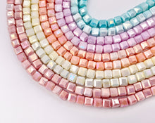 Load image into Gallery viewer, 4-4.5mm High Quality Opaque Crystal Cube Faceted Extra Shiny Crystal Beads 1 Strand 15" Available in 5 Colors