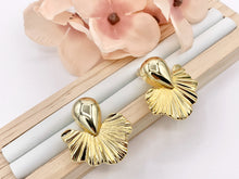 Cargar imagen en el visor de la galería, Cute Mermaid Tail Earring Studs in 18K Gold Plated Over Copper Earrings 3 PAIRS