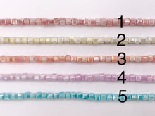 Load image into Gallery viewer, 4-4.5mm High Quality Opaque Crystal Cube Faceted Extra Shiny Crystal Beads 1 Strand 15" Available in 5 Colors