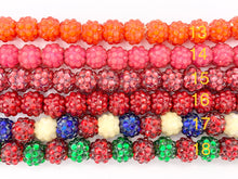 Load image into Gallery viewer, 12mm Acrylic Rhinestone Beads Shiny Round Sparkle Bubblegum Gumball Resin Holiday Beads For Jewelry Making 6.5" | Available in 37 Colors