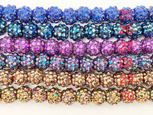 Load image into Gallery viewer, 12mm Acrylic Rhinestone Beads Shiny Round Sparkle Bubblegum Gumball Resin Holiday Beads For Jewelry Making 6.5" | Available in 37 Colors