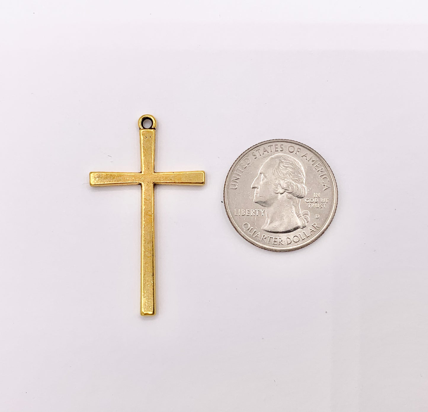 25x43mm Pewter Large Cross Pendant Plain Religious Pendant in Antique Gold, Silver & Bronze Color 125G