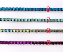 Cargar imagen en el visor de la galería, 4mm Natural Hematite Faceted Square Spacers Energy Beads Around 15" Available in 9 Colors 1 Strand