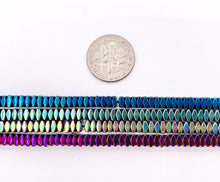 Cargar imagen en el visor de la galería, 4mm Natural Hematite Faceted Square Spacers Energy Beads Around 15" Available in 9 Colors 1 Strand