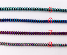 Cargar imagen en el visor de la galería, 4mm Natural Hematite Rondelle Saucer Smooth Energy Beads Around 15"-16" Available in 8 Colors 1 Strand