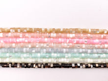Load image into Gallery viewer, 4mm Natural Trocas/Trochidae Shell Heishi Beads Mosaic Disc Shape Beads Around 15" Available in 8 Colors