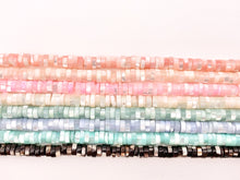 Load image into Gallery viewer, 5-6mm Natural Trocas/Trochidae Shell Heishi Beads Mosaic Disc Shape Beads Around 15" Available in 8 Colors