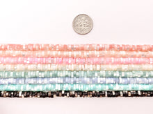 Load image into Gallery viewer, 5-6mm Natural Trocas/Trochidae Shell Heishi Beads Mosaic Disc Shape Beads Around 15" Available in 8 Colors