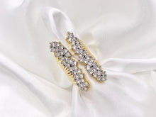 Cargar imagen en el visor de la galería, 2 Tone Thick Chunky Front Open Adjustable Ring in Real Gold/Platinum 18K Plated Copper CZ Pave 3 PCS