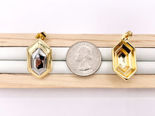 Cargar imagen en el visor de la galería, 2 Tone Minimalist Hexagon Shaped Earring Studs in 18K Gold/Silver Plated Over Brass 3 PAIRS