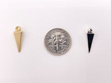 Load image into Gallery viewer, 5x16mm Pewter Spike Charms Bulk Order in Matte Gold, Gold, Rosy Gold, Silver, Brass, Copper and Gunmetal