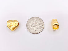 Cargar imagen en el visor de la galería, 10mm Pewter Heart Spacer Beads Double Sided MOM Puffy Heart Space Beads in Gold, Matte Gold, Silver and Bronze Color
