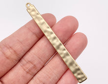 Load image into Gallery viewer, 6x63mm/2.48 inches Pewter Hammered Bar Pendants Bulk Order in Light Gold, Gold, Matte Gold, Silver, Brass, Gunmetal and Copper