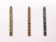 Load image into Gallery viewer, 6x63mm/2.48 inches Pewter Hammered Bar Pendants Bulk Order in Light Gold, Gold, Matte Gold, Silver, Brass, Gunmetal and Copper
