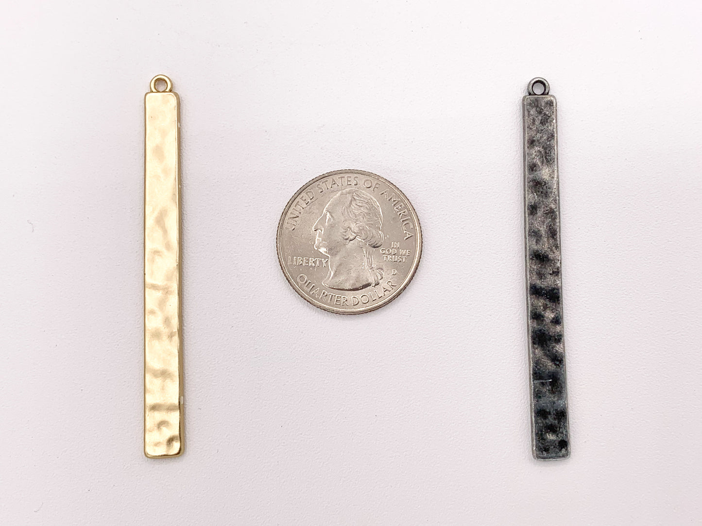 6x63mm/2.48 inches Pewter Hammered Bar Pendants Bulk Order in Light Gold, Gold, Matte Gold, Silver, Brass, Gunmetal and Copper