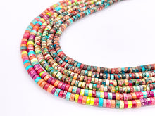 Cargar imagen en el visor de la galería, 2x4mm Dyed Composite Variscite/Sea Sediment/Impression Jasper Beads Heishi Beads Price Per Strand