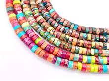 Cargar imagen en el visor de la galería, 2x4mm Dyed Composite Variscite/Sea Sediment/Impression Jasper Beads Heishi Beads Price Per Strand