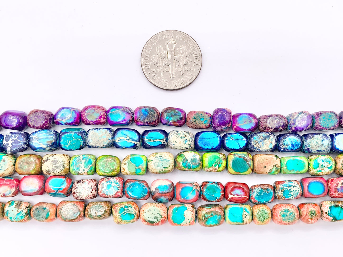 5x7mm Dyed Composite Variscite/Sea Sediment/Impression Jasper Beads Irregular Rectangular Cube Beads Price Per Strand