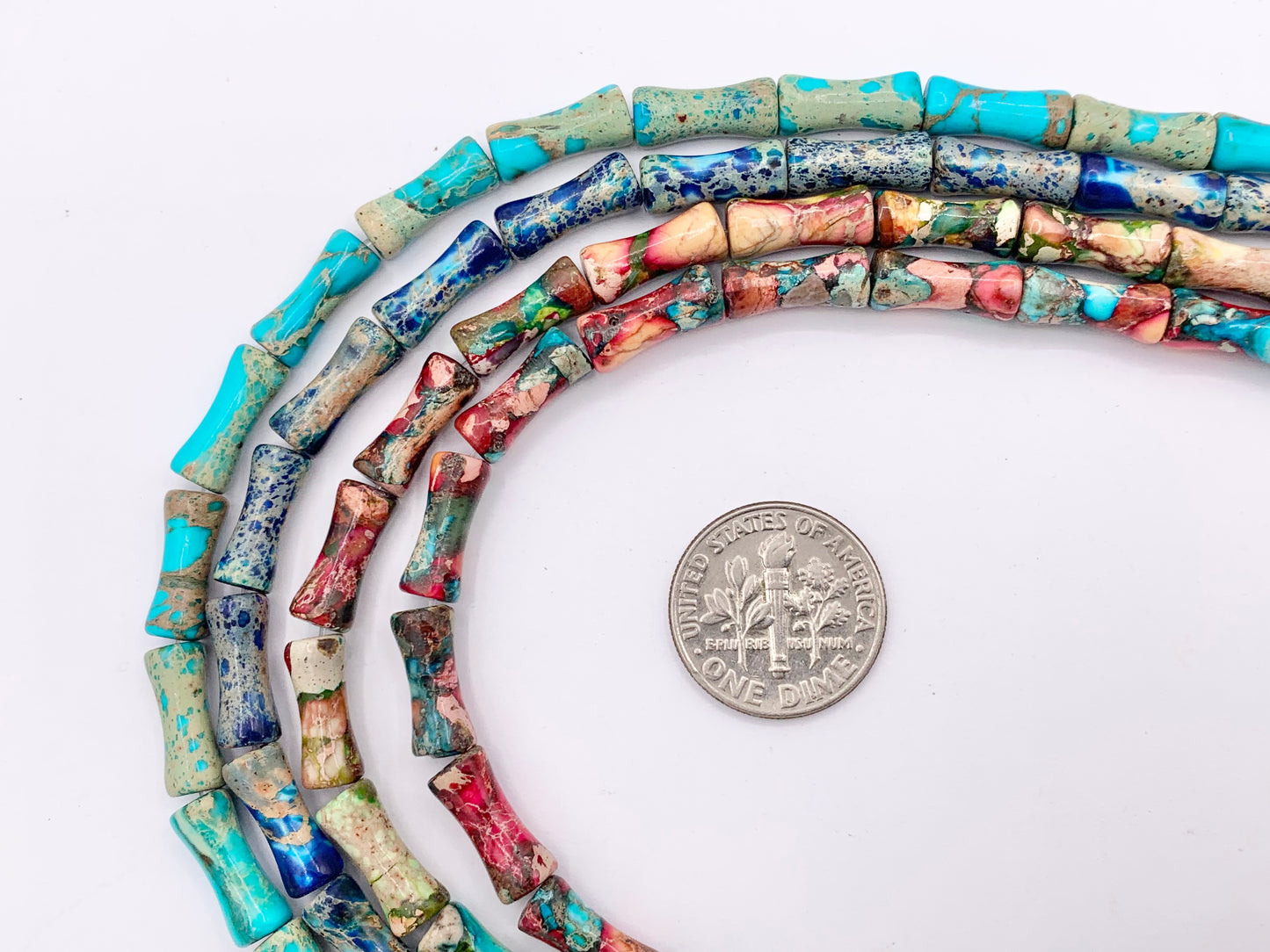 5x12mm Dyed Composite Variscite/Sea Sediment/Impression Jasper Beads Bamboo Shape Beads Price Per Strand